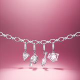 Amuleto de plata Corazón guardián rosa