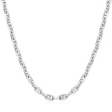 FANCIME Collar de cadena clásica de plata de ley con eslabones cuadrados "Gracia iluminada por el sol"