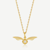 Harry Potter x FANCIME Collar de Plata de Ley con Snitch Dorada