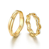 Anillos de Promesa para Parejas de Plata de Ley FANCIME "Susurros del Crepúsculo"