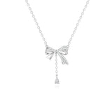 Collar colgante de plata de ley con lazo mariposa Graceful Bow