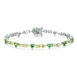 FANCIME Pulsera de tenis de plata de ley con peridoto piedra de nacimiento de agosto "Amanecer"