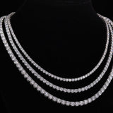 Collar de tenis de plata de ley con moissanita FANCIME "El Único"