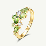 Anillo de Plata con Flor “Susurro de Glicina” con Peridoto