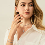 Anillos a juego de estrella de plata de ley FANCIME "Starlit Melody" para parejas