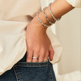 Anillos a juego de estrella de plata de ley FANCIME "Starlit Melody" para parejas