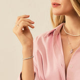 FANCIME "The One" Pulsera de tenis de plata de ley con moissanita