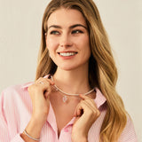 Collar de plata de ley con corazón rosa "Pink Moment" de FANCIME