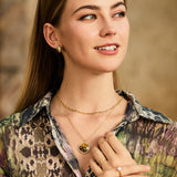 FANCIME Collar de cadena clásica de plata de ley con eslabones cuadrados "Gracia iluminada por el sol"