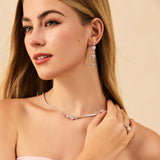 Collar de tenis de plata de ley con corazón halo "Srta. Encantadora" de FANCIME