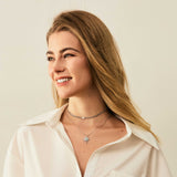 FANCIME "Soluna Nexus" Collar de plata de ley con piedra lunar, piedra de nacimiento de junio