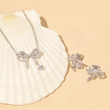 Collar de Plata de Ley FANCIME “Arco de Sueño” con Lazo de Mariposa