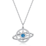 FANCIME Collar de plata de ley con piedra de nacimiento topacio de diciembre "Promesa estelar"