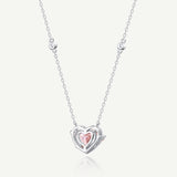 Pink Guardian Heart Silver Necklace