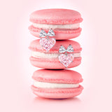 Pendientes de plata de ley con corazón rosa "Bow For Princess" de FANCIME