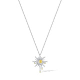 FANCIME "Soluna Nexus" Collar de plata de ley con citrino, piedra de nacimiento de noviembre