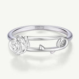 Anillo de plata con alfiler de rosa