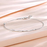 Pulsera línea horizontal sonrisa en platino