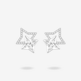 Pendientes de poste eco de plata de ley "Starlit Melody"