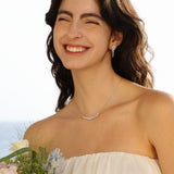 Collar con barra floral "Wisteria Whisper" en plata de ley