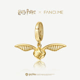 Harry Potter x FANCIME Amuleto de Plata de Ley con Snitch Dorada
