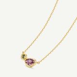 Collar de plata con amatista y peridoto, piedras de nacimiento Jardín secreto