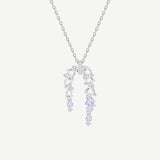 Collar colgante de plata de ley con flores “Blooming Wisteria”