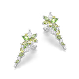 Pendientes de Plata con Barra de Flor “Susurro de Glicina” con Peridoto