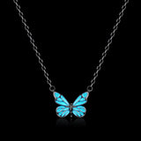 Collar de Plata de Ley con Esmalte Luminoso FANCIME "Mariposa Estelar"
