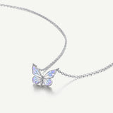 Collar de Plata de Ley con Esmalte Luminoso FANCIME "Mariposa Estelar"