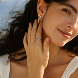 Anillo de Plata con Flor “Susurro de Glicina” con Amatista