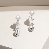 Pendientes de Perla de Plata de Ley FANCIME “Sugar Bean”