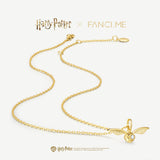 Harry Potter x FANCIME Collar de Plata de Ley con Snitch Dorada