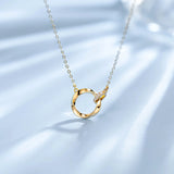 Collar de oro amarillo sólido 14K "Círculo Möbius" de FANCIME