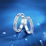 Anillos a juego de estrella de plata de ley FANCIME "Starlit Melody" para parejas