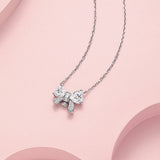 Collar de plata de ley con lazo mariposa "Crystal Bow" de FANCIME