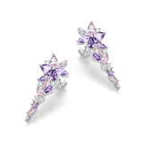 Pendientes de Plata con Barra de Flor “Susurro de Glicina” con Turmalina Rosa