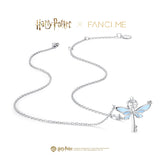 Harry Potter x FANCIME Collar de Plata de Ley con Llaves Voladoras Diseño que Brilla en la Oscuridad