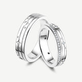 Anillos a juego de estrella de plata de ley FANCIME "Starlit Melody" para parejas