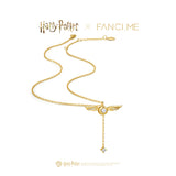 Harry Potter x FANCIME Collar de Plata de Ley con Snitch Dorada