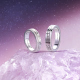 Anillos a juego de estrella de plata de ley FANCIME "Starlit Melody" para parejas