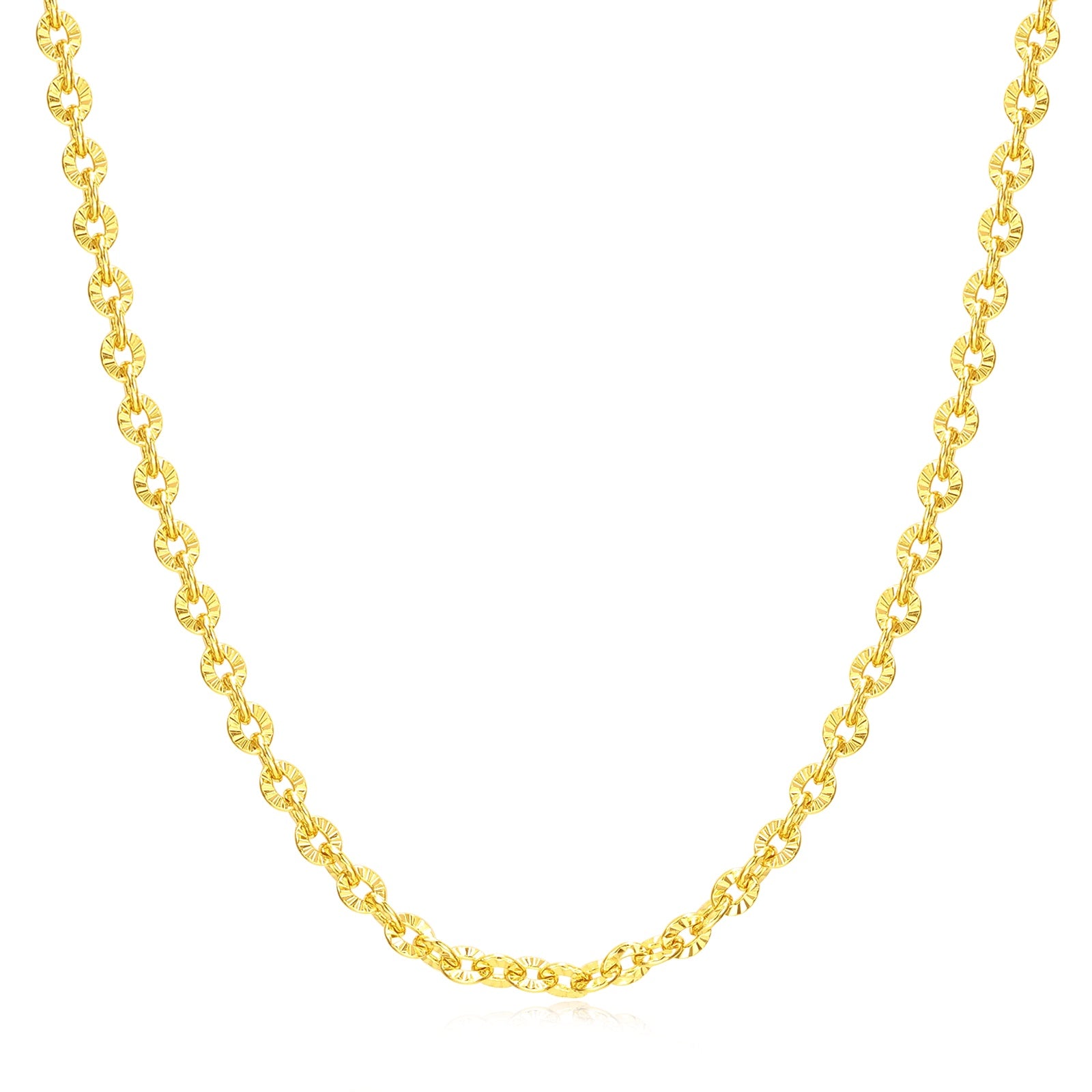 FANCIME Collar de cadena clásica de plata de ley con eslabones florales "Gracia iluminada por el sol"