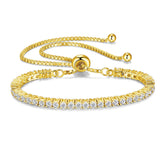 FANCIME Pulsera de tenis bolo de plata de ley con moissanita "La única"