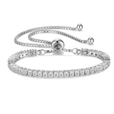 FANCIME Pulsera de tenis bolo de plata de ley con moissanita "La única"