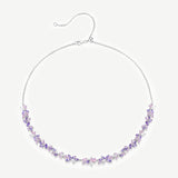 Collar de plata Luz de pétalo de glicinia