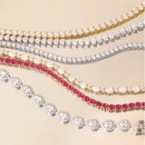 Pulsera de tenis de rubí de julio de plata de ley "Royal Red"