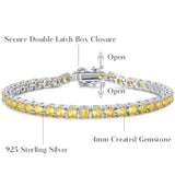 Pulsera de tenis de citrino amarillo de plata de ley "Spirit Renewal"