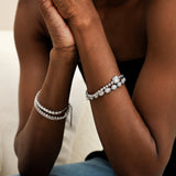 Pulsera de tenis de plata de ley con corte radiante "Axis" de FANCIME