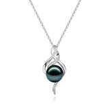 Collar de plata de ley con perla tahitiana FANCIME "Corazón de Ondine"