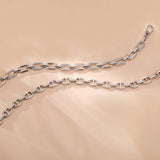 Pulsera de cadena de plata de ley con eslabones rectangulares "Linker" de FANCIME